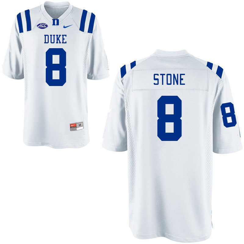 Men #8 DaShawn Stone Duke Blue Devils College Football Jerseys Stitched-White